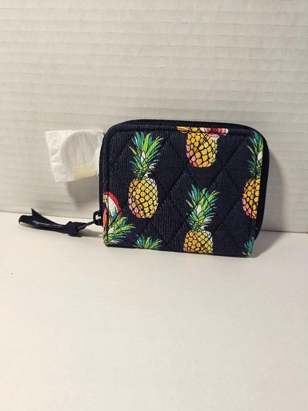 NWT Vera Bradley RFID Petite Zip-Around Wallet Toucan Party Navy Pineapple Blue